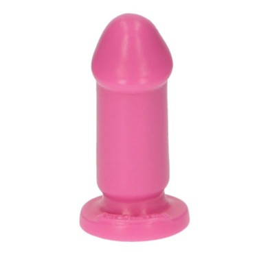 Różowe gumowe dildo gładkie z przyssawką 8 cm